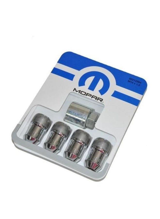 جيب موبار - طقم أقفال (لوك) عجل كروم عدد 4 مع المفتاح للصواميل - Image 1